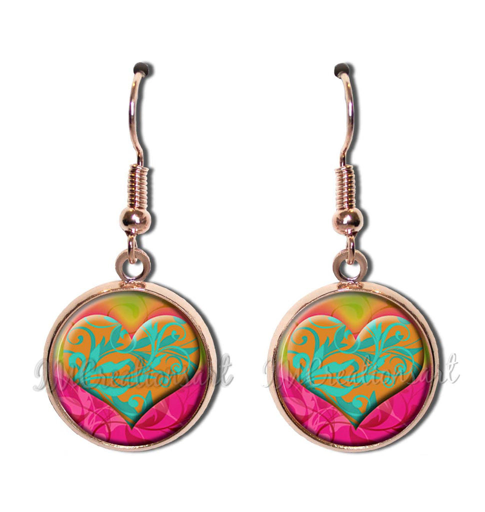 Scrolled Heart Hot Pink