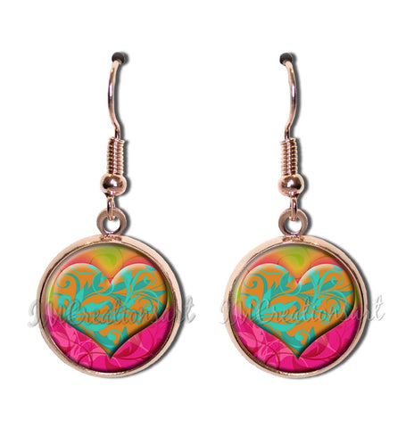 Scrolled Heart Hot Pink